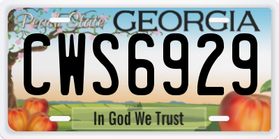 GA license plate CWS6929