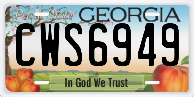 GA license plate CWS6949
