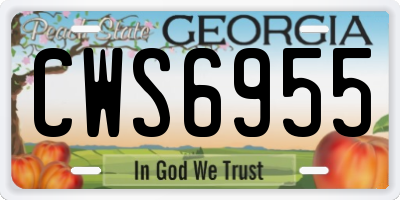 GA license plate CWS6955