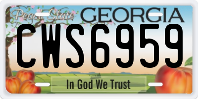 GA license plate CWS6959