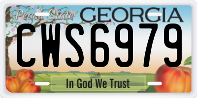 GA license plate CWS6979