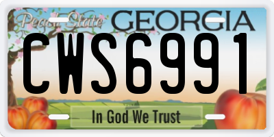 GA license plate CWS6991