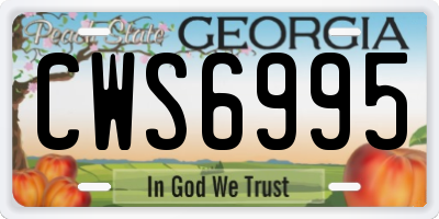 GA license plate CWS6995