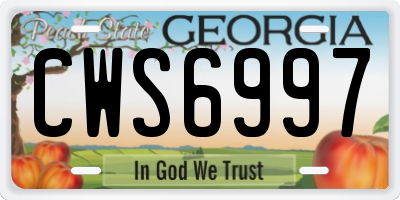 GA license plate CWS6997