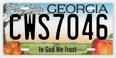 GA license plate CWS7046
