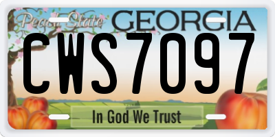 GA license plate CWS7097
