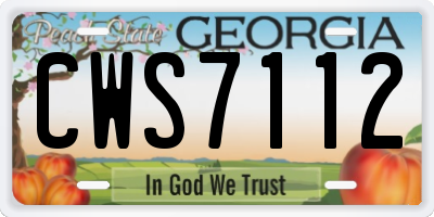 GA license plate CWS7112