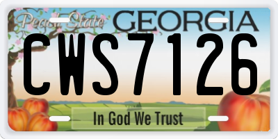 GA license plate CWS7126