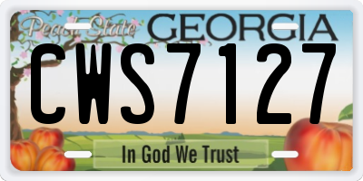GA license plate CWS7127