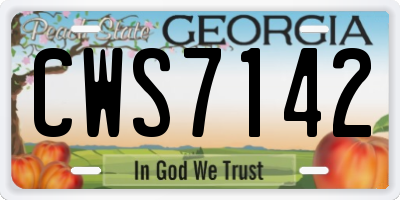 GA license plate CWS7142