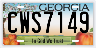 GA license plate CWS7149