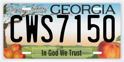 GA license plate CWS7150