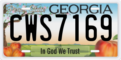 GA license plate CWS7169
