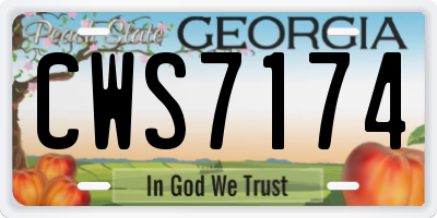 GA license plate CWS7174