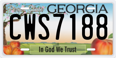 GA license plate CWS7188