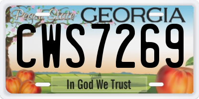 GA license plate CWS7269