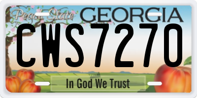 GA license plate CWS7270
