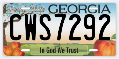GA license plate CWS7292