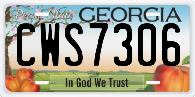 GA license plate CWS7306