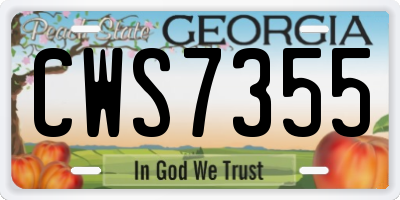 GA license plate CWS7355