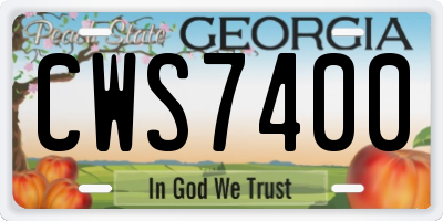 GA license plate CWS7400