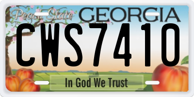 GA license plate CWS7410
