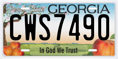 GA license plate CWS7490