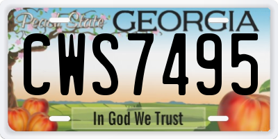 GA license plate CWS7495