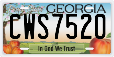 GA license plate CWS7520