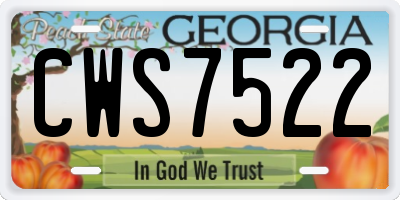 GA license plate CWS7522
