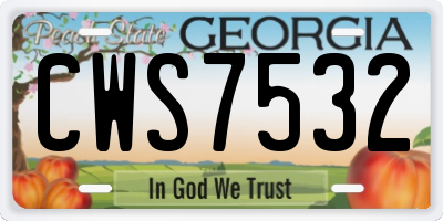 GA license plate CWS7532
