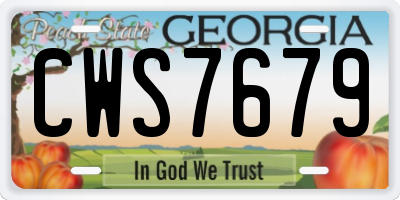 GA license plate CWS7679