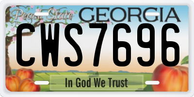GA license plate CWS7696