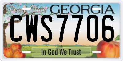 GA license plate CWS7706