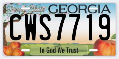 GA license plate CWS7719
