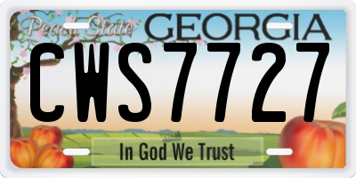GA license plate CWS7727