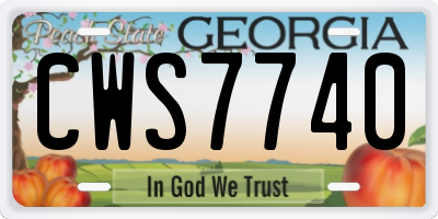 GA license plate CWS7740