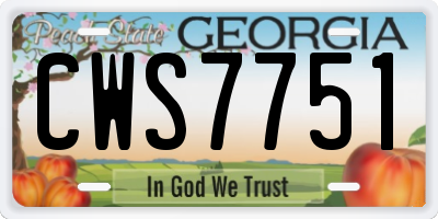 GA license plate CWS7751