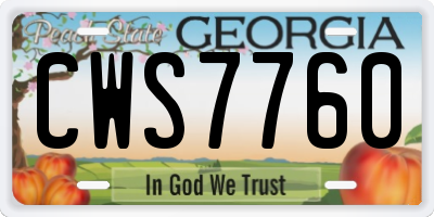 GA license plate CWS7760