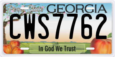 GA license plate CWS7762