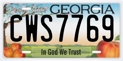 GA license plate CWS7769