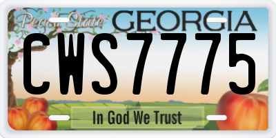 GA license plate CWS7775