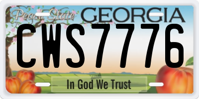 GA license plate CWS7776