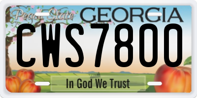 GA license plate CWS7800