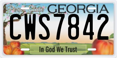 GA license plate CWS7842