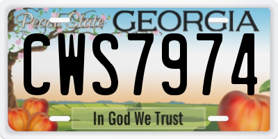 GA license plate CWS7974