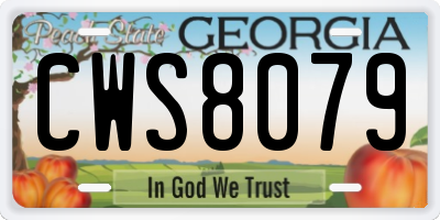 GA license plate CWS8079