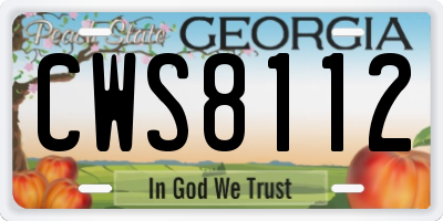 GA license plate CWS8112