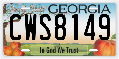 GA license plate CWS8149