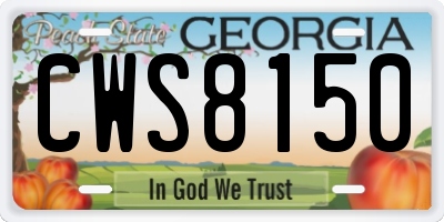 GA license plate CWS8150